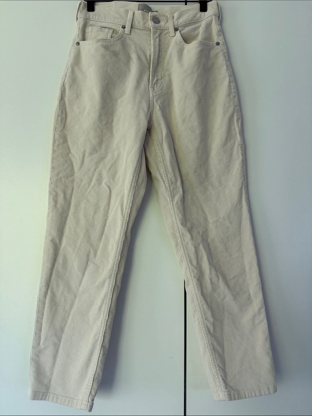 Everlane Cream Ankle-Length Straight Pants